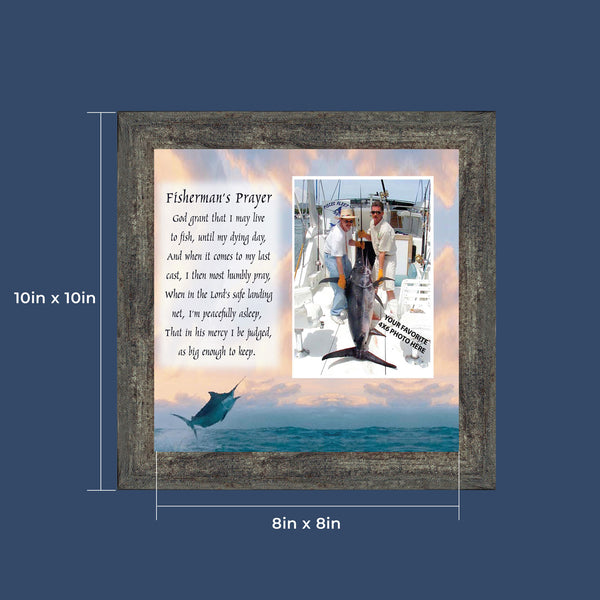 Deep Sea Fisherman's Prayer, Fisherman's Prayer, Fishing Gifts,  Beach, Boating or Fishing Decor, Personalized Picture Frame, 10X10 9702