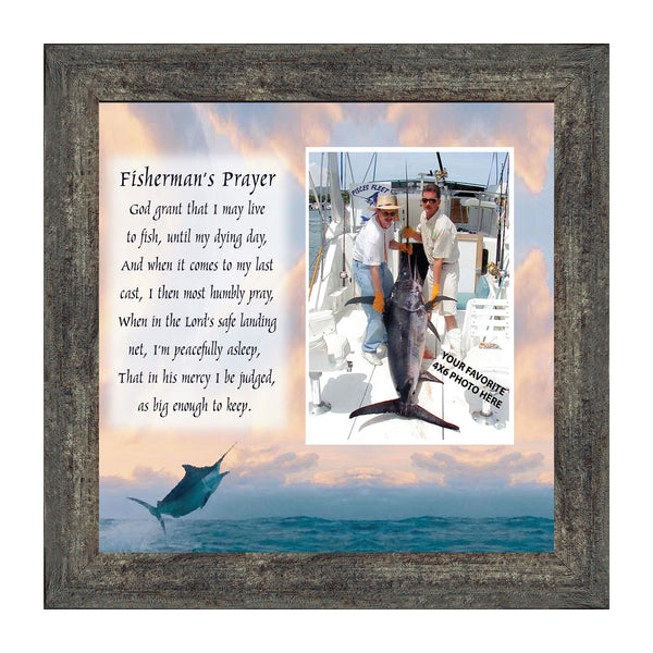 Deep Sea Fisherman's Prayer, Fisherman's Prayer, Fishing Gifts,  Beach, Boating or Fishing Decor, Personalized Picture Frame, 10X10 9702