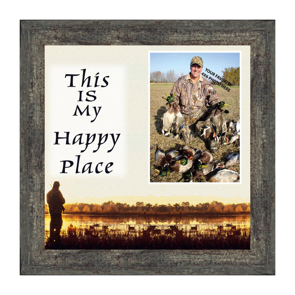 Bird Hunter Happy Place, Hunting  Fowl Personalized Picture Frame, 10X10 9726