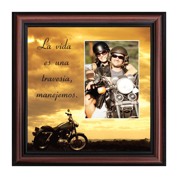 Life's a Journey (Spanish Version), Gifts for Motorcycle Riders, Harley Davidson Photo Frame, 10x10 9780