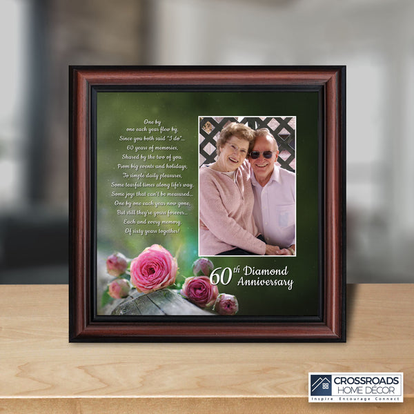 60th Diamond Wedding Anniversary Gifts Engraved Oak Photo Frame 60 Years  Gift | eBay