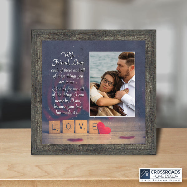 Wife Friend Love, Romantic Gift for Wife, Picture Frame, 10X10 6334