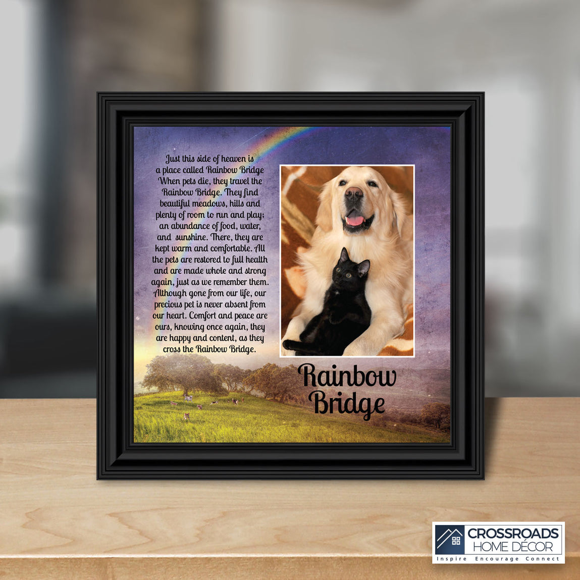 Pets Memorial Picture Frame Sympathy Picture Frame for Pet Loss Dog and Cat  Memorial 4 x 6 Inches Photo 
