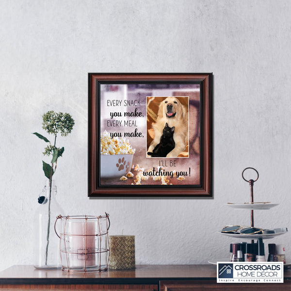 Dog's and Their Snacks Picture Frame, Paw Print Room Decor, Puppy Wall Art, 10x10 6437