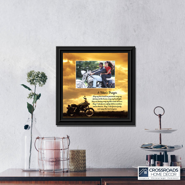 A Biker's Prayer, Gift for Motorcycle Riders, Inspirational Bike Picture Frame, 8x8, 6442