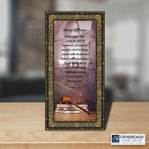 St Thomas Moore Lawyer's Prayer, Gift for Law School Graduation, Law Office Art for Men and Women, Attorney Thank You Gift, 10x10, 6444