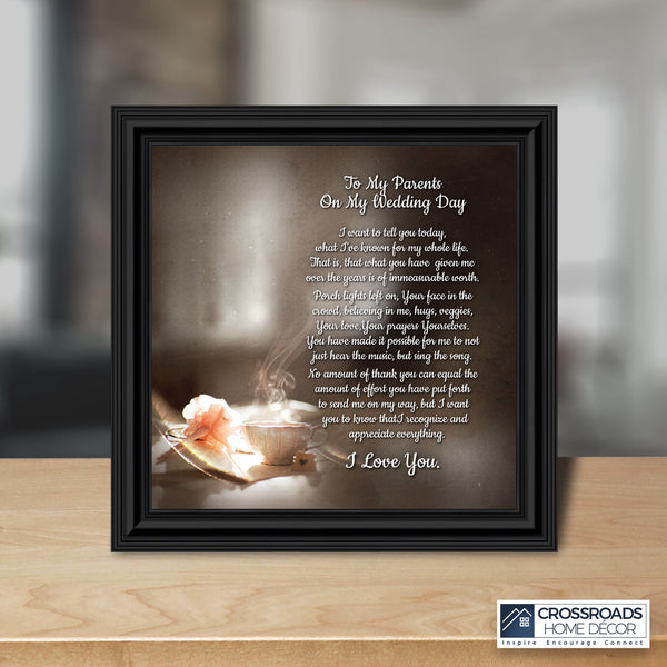 To My Parents on My Wedding Day, Marriage Day Gift For Mom and Dad from Bride or Groom, 10x10 6320