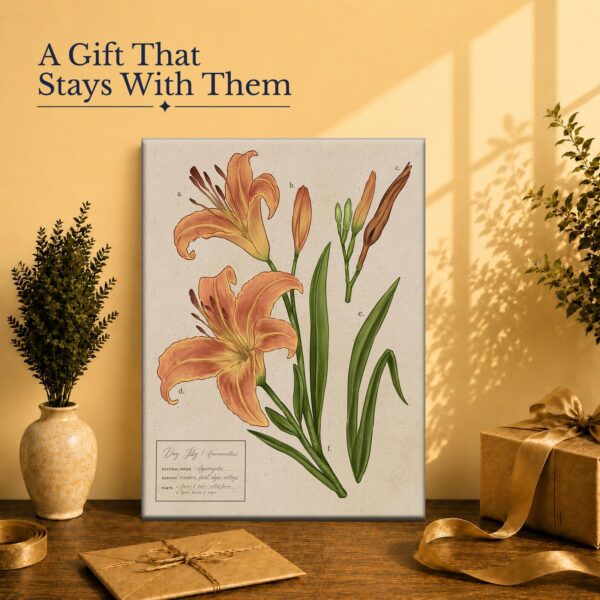Day Lily botanical print - gift for gardeners and flower lovers
