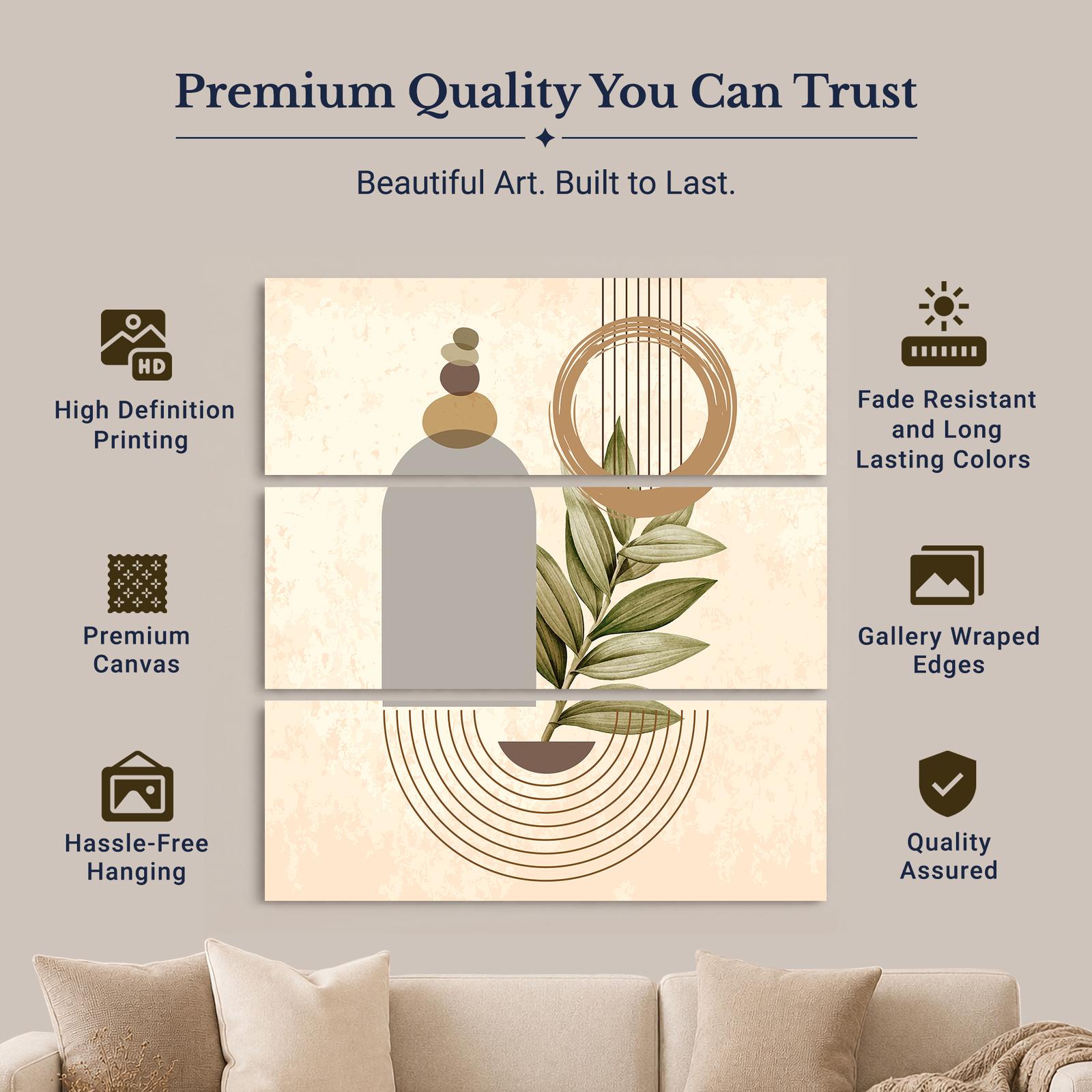 Balance Stones and Olive Branch canvas print - gallery wrapped and floating frame styles