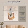White Lilies in Bloom canvas wall art displayed in a boho living room