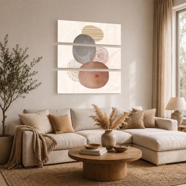 Terracotta Orbits gift - canvas print for a boho home or new apartment
