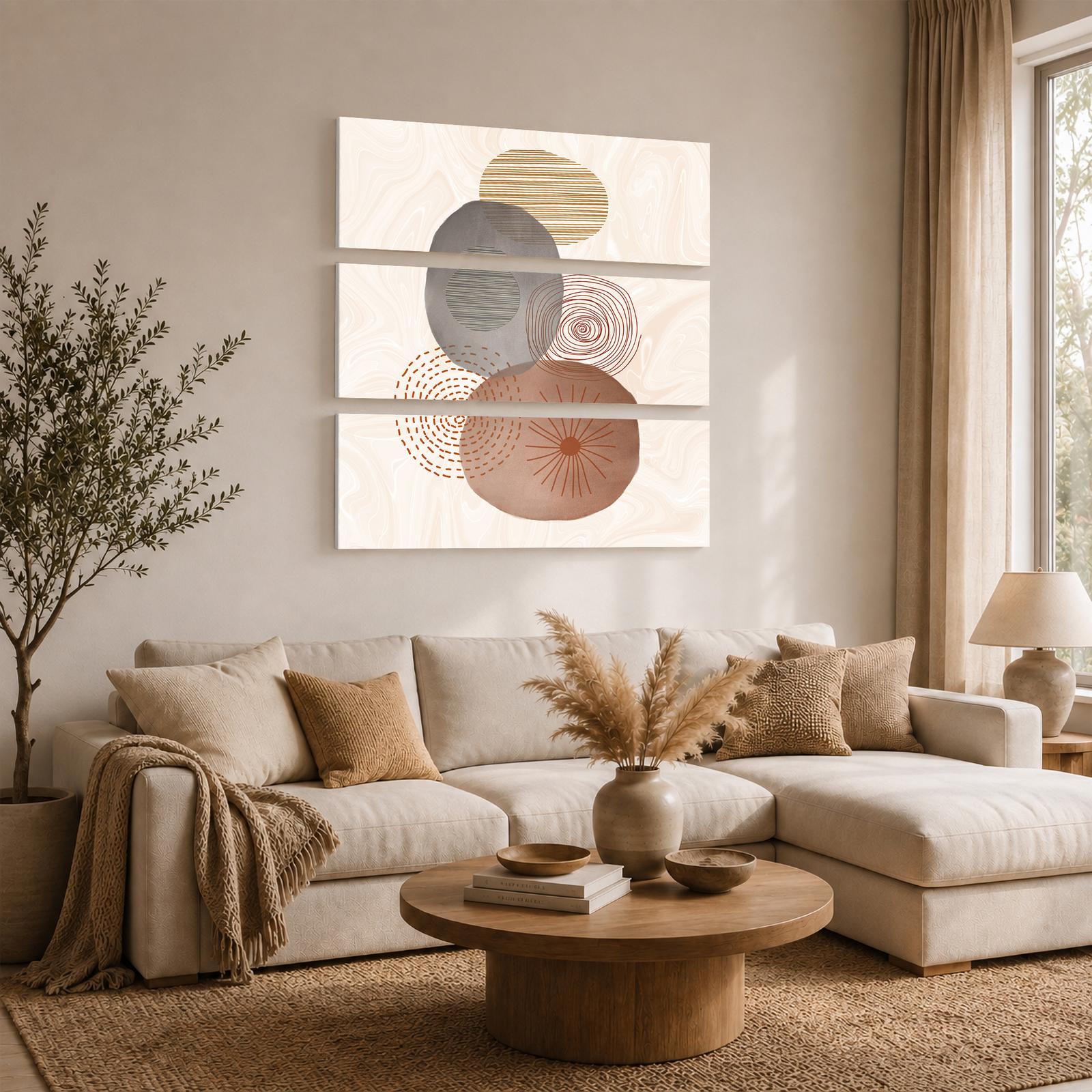Terracotta Orbits gift - canvas print for a boho home or new apartment