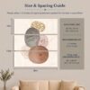 Terracotta Orbits canvas wall art displayed in a boho living room