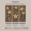 Golden Botanical Panels canvas print - matte ochre-gold botanical inspirational wall art