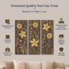 Golden Botanical Panels canvas print - gallery wrapped and floating frame styles