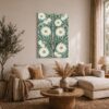 C3503C-2-12x36-1 Folk Daisy Panels gift - canvas print for the retro or mid century modern decor lover