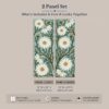 C3503C-4-12x36-1 Folk Daisy Panels canvas print - block-print daisy inspirational wall art