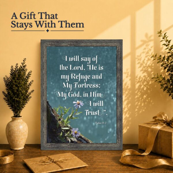 Psalm 91 gift - framed print for a grandparent or friend