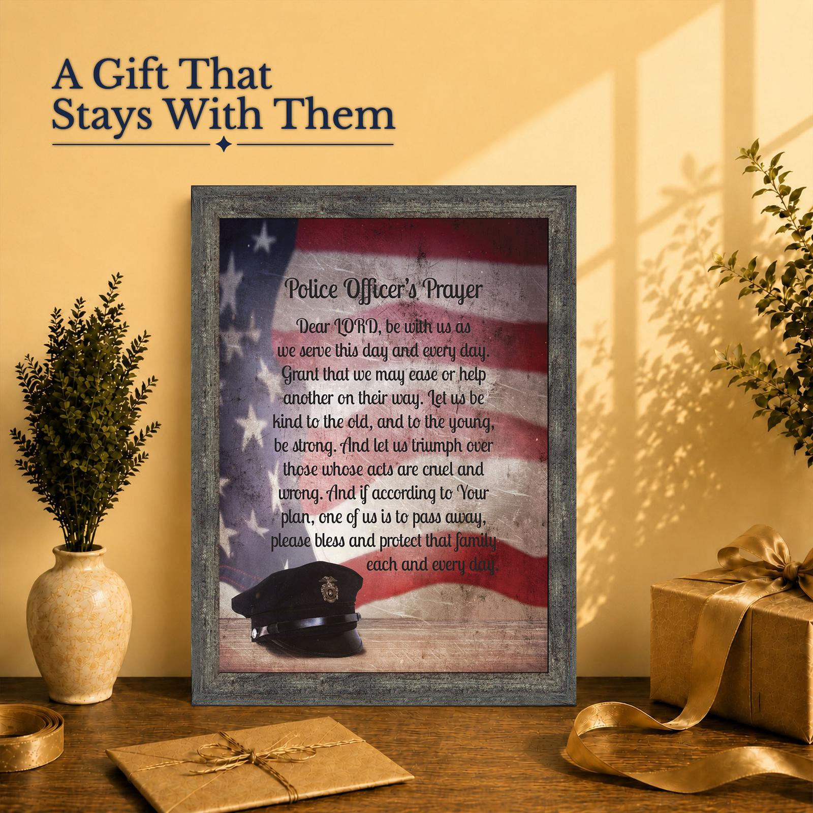 Police department gift - police prayer wall art for a precinct or academy