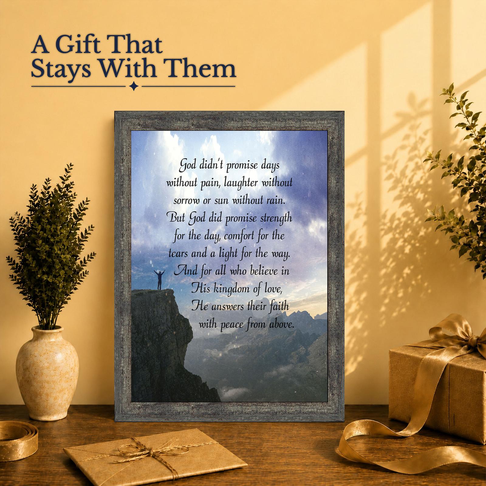 God Didn't Promise gift - framed wall art for a friend or family member in a hard season