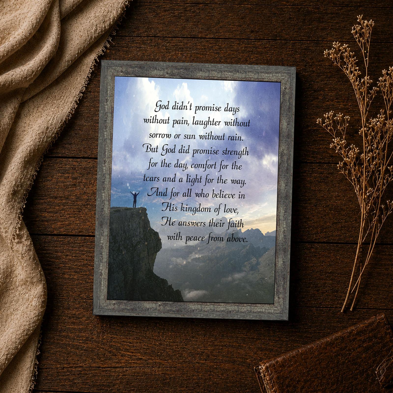 God Didn't Promise wall art - strength and comfort inspirational wall art