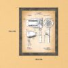 Hair dryer patent print - 1911 barbershop blueprint by Crossroads Home Decor