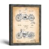 Motorcycle patent print - two vintage patents by Crossroads Home Decor