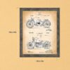 Motorcycle patent print - two vintage patents by Crossroads Home Decor