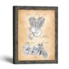 Motorcycle engine patent print - vintage V-twin blueprint by Crossroads Home Decor