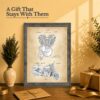 Motorcycle gift - engine patent print framed for a dad or husband