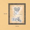 Motorcycle engine patent print - vintage V-twin blueprint by Crossroads Home Decor