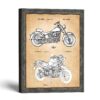 Framed motorcycle patent print - two design patents by Crossroads Home Decor