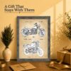 Motorcycle gift - framed patent print for a dad, husband, or brother