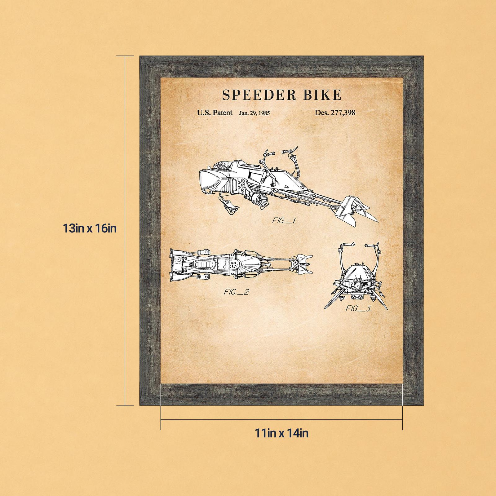 Hover bike patent print - 1985 wheelless vehicle blueprint by Crossroads Home Decor