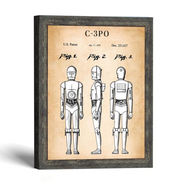 Robot patent print - 1979 humanoid design blueprint by Crossroads Home Decor