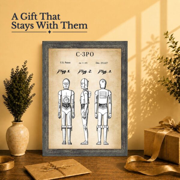 Sci-fi gift - robot patent framed for a collector