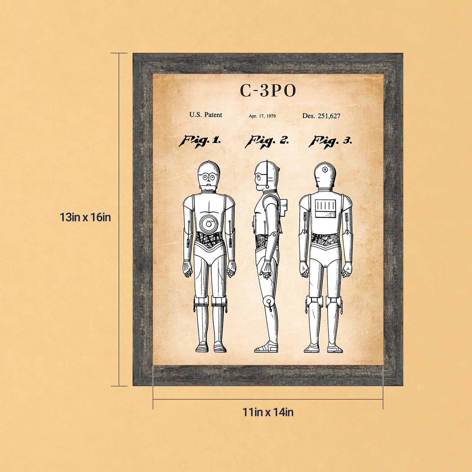Robot patent print - 1979 humanoid design blueprint by Crossroads Home Decor