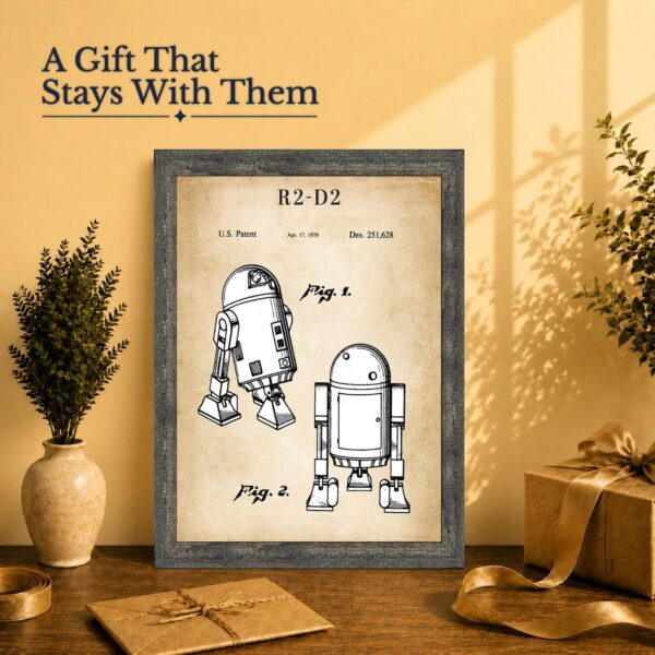 Sci-fi gift - robot patent wall art framed for a collector