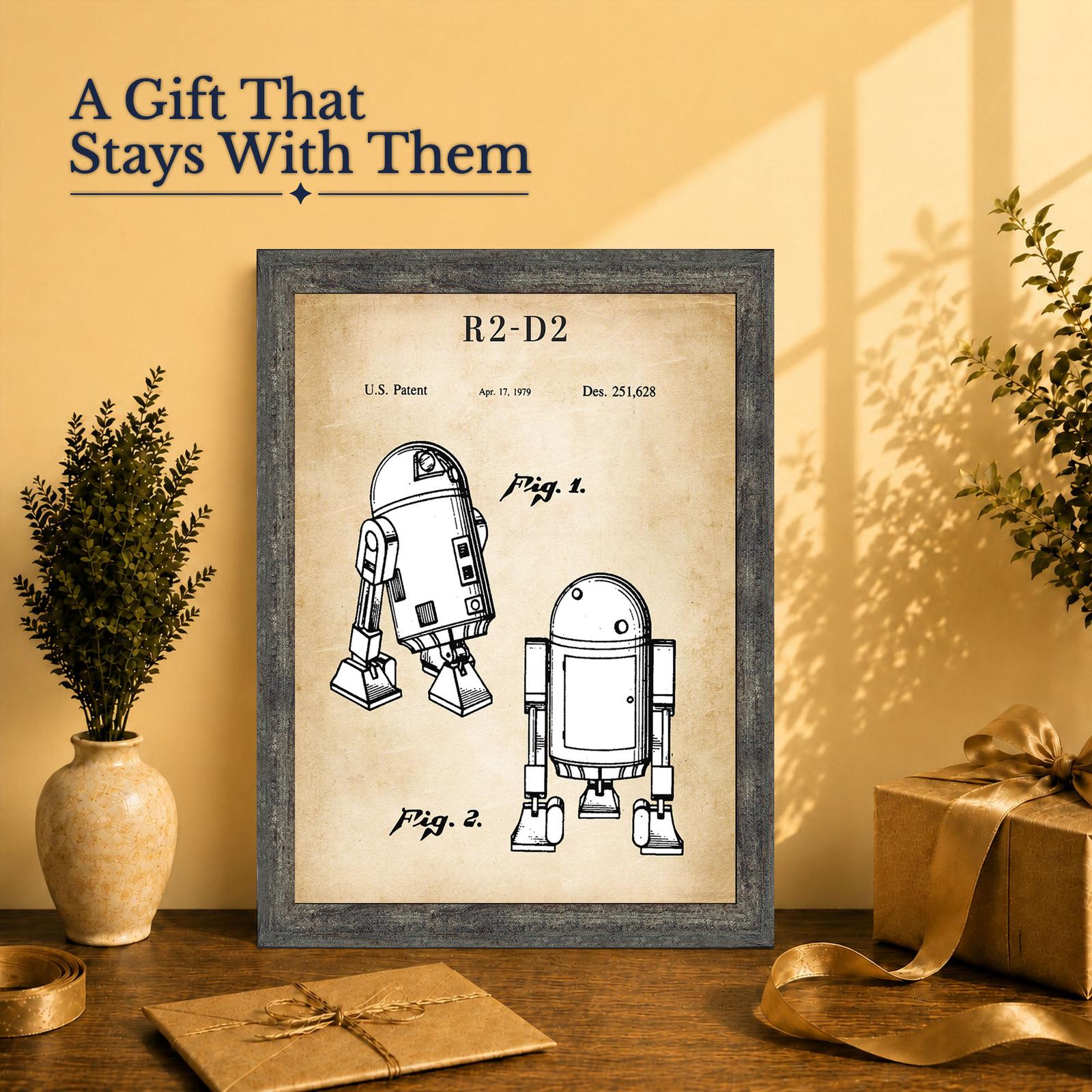 Sci-fi gift - robot patent wall art framed for a collector