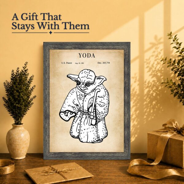 Sci-fi gift - character patent print framed for a collector