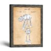 Walker patent print wall art, four-legged armored design, by Crossroads Home Decor