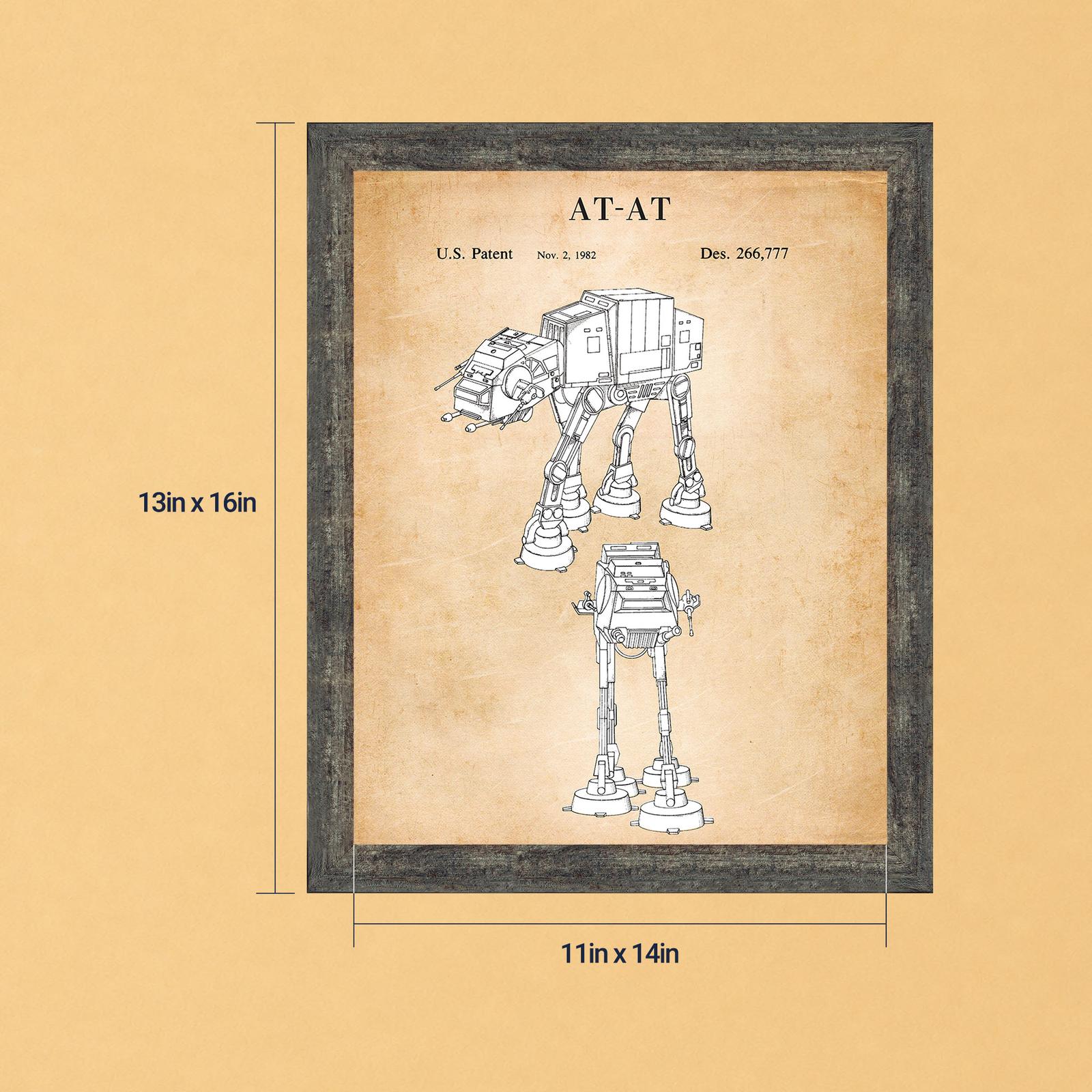 Walker patent print wall art, four-legged armored design, by Crossroads Home Decor