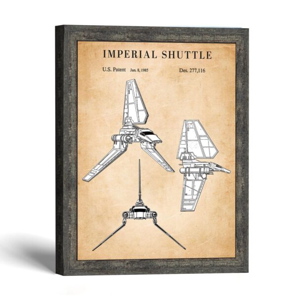 Imperial shuttle patent print, tri-wing design, by Crossroads Home Decor