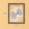 Sci fi fighter patent print, hexagonal-wing design, by Crossroads Home Decor