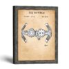 Sci fi bomber patent print, twin-hull design, by Crossroads Home Decor