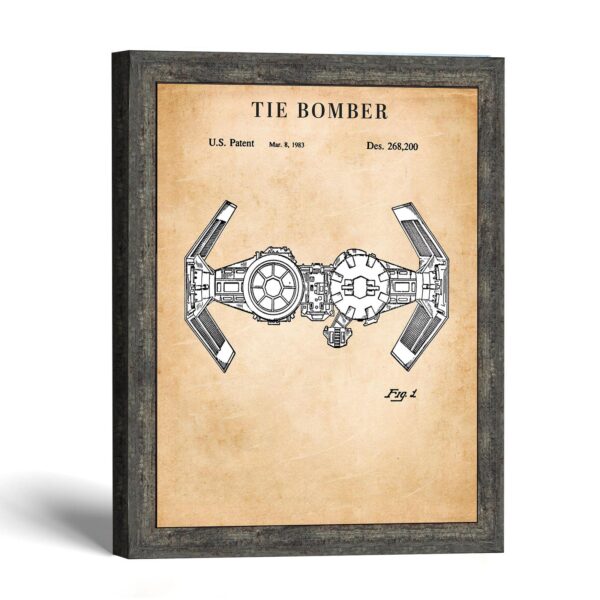 Sci fi bomber patent print, twin-hull design, by Crossroads Home Decor