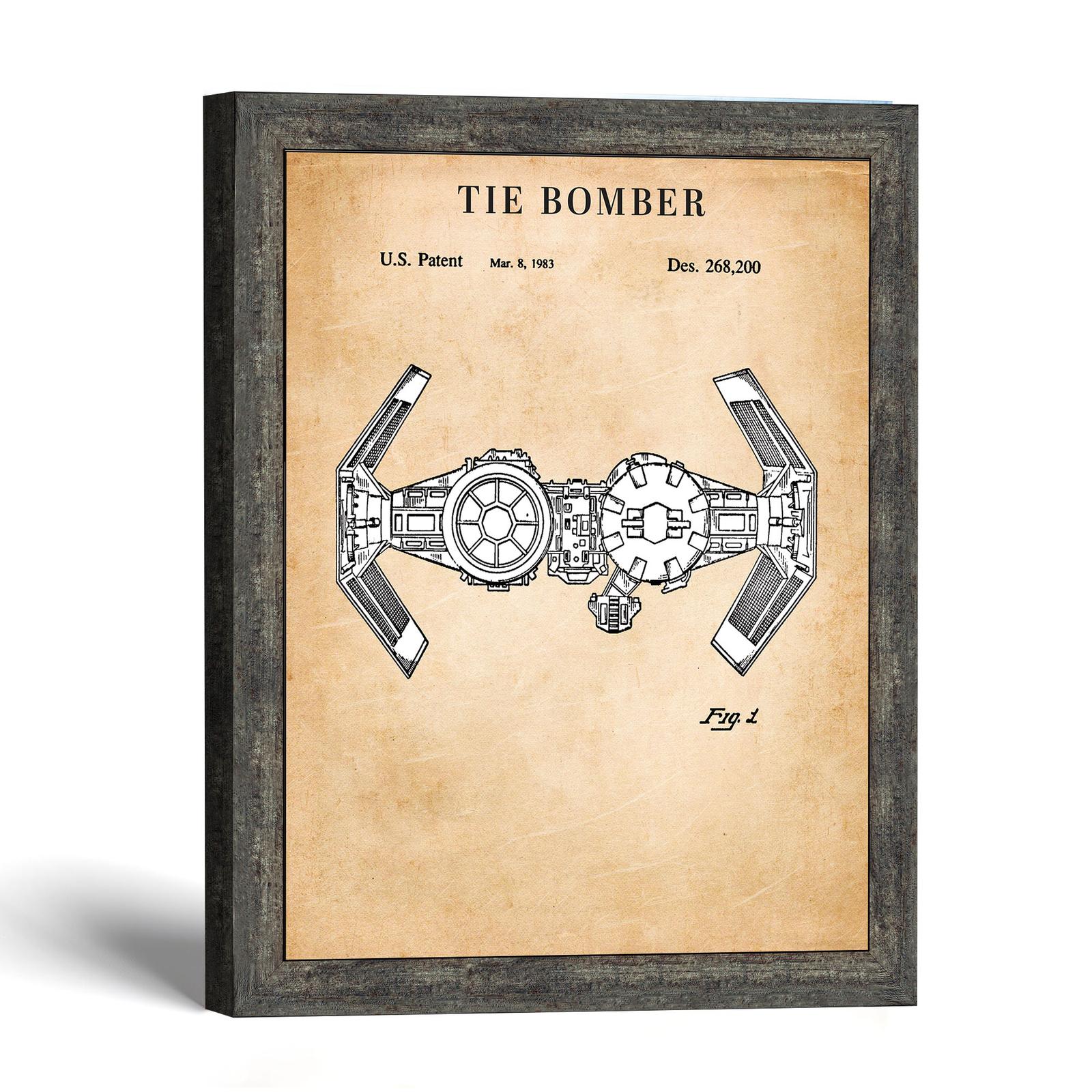 Sci fi bomber patent print, twin-hull design, by Crossroads Home Decor