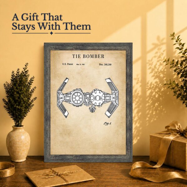 this framed patent print gift - framed wall art for a vintage design fan