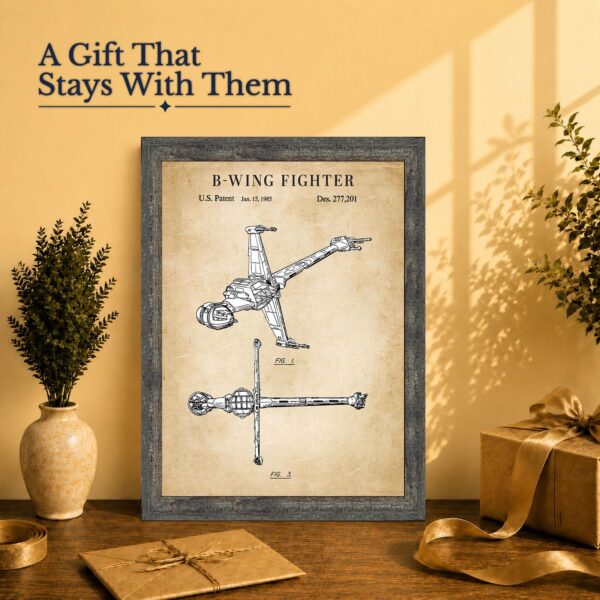 this framed patent print gift - framed wall art for a vintage design fan