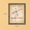 Starfighter patent print, cruciform four-winged design, by Crossroads Home Decor